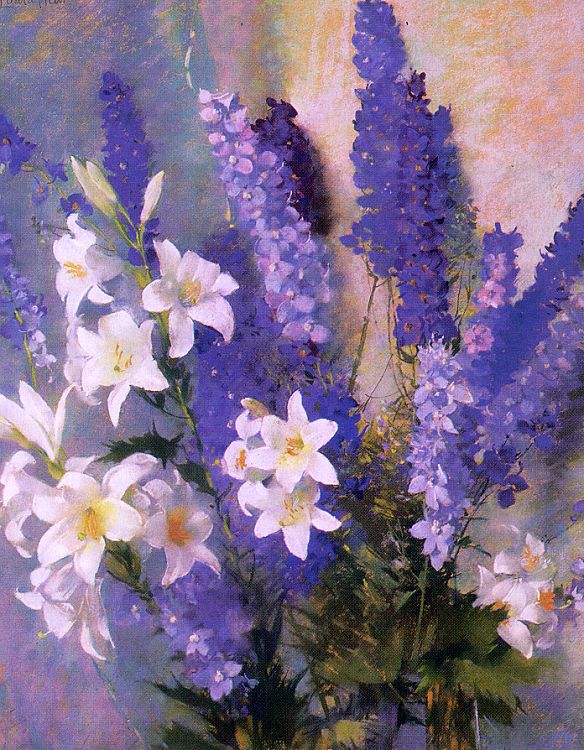 Larkspur and Lilies